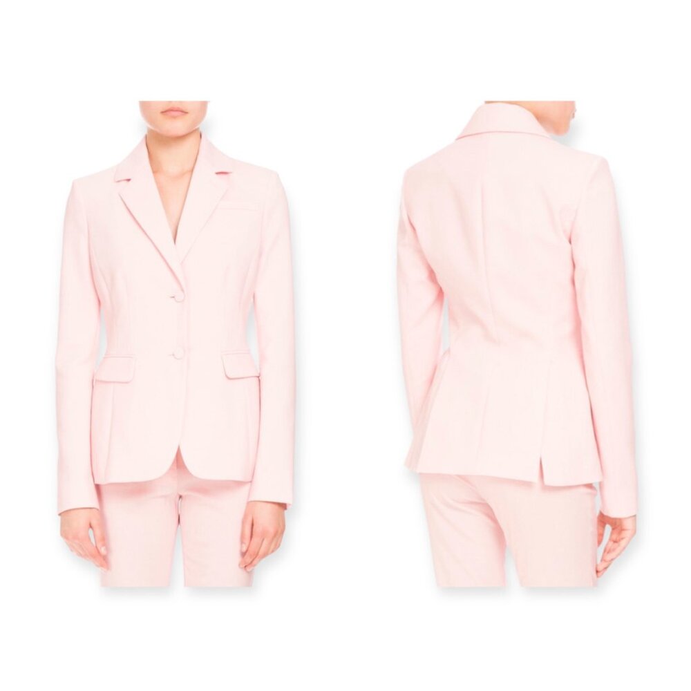 NWT $1695 Altuzarra Shell Pink Fenice Two Button Stretch Wool Blazer Size 44/ 12